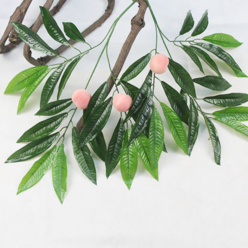 simulation peach leaf simulation peach branch factory wholesale peach leaf fake peach branch high-grade simulation leaf garden