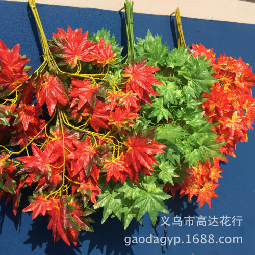 simulation red maple branch simulation green maple branch red beautiful maple branch decoration maple leaf branch simulation sycamore leaves