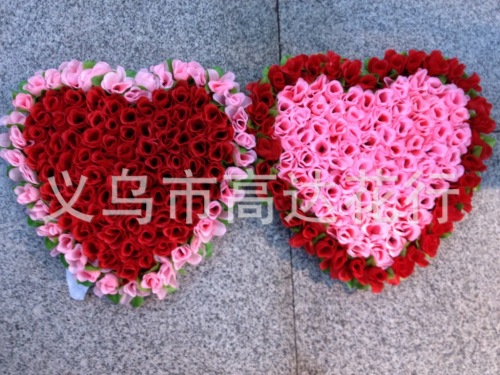 Simulation Wedding Heart Plate Decoration Heart Plate Simulation Flower Plastic Heart Plate Wedding Celebration Decoration Wholesale