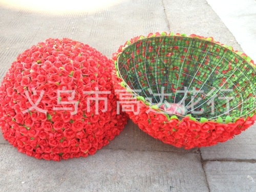 Simulation Flower Ball 80cm Rose Factory Wholesale Wedding Flower Ball Meeting Decoration artificial Flower Ball Plastic Flower 