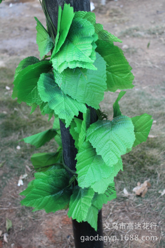 Hot Sale 2 M 4 Long 9 Groups Extra Large Grape Leaf Simulation leaves Decorative Flower Vine Artificial Rattan Fake Grape Leaves 