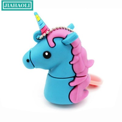 Jhl-up138 PVC cartoon unicorn U disk horse head creative gift plate 8G/16G/32G customization..