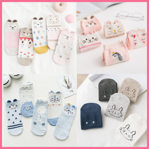 spring new boat socks wholesale cotton cute stereo cartoon socks women‘s cartoon socks ear stereo socks