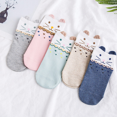 summer new product pure cotton stockings day is a sweet cartoon cat, direct contact socks manufacturers direct sale.