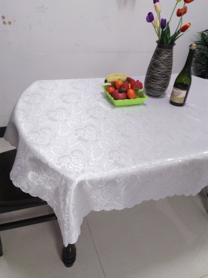 Simple European hollow peony all polyester jacquard tablecloth custom - made of various colors and sizes of tablecloth
