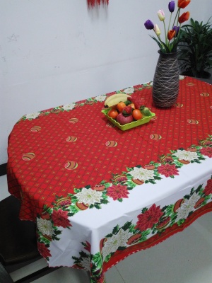 Christmas all polyester printed tablecloth tablecloth tablecloth with tablecloth border