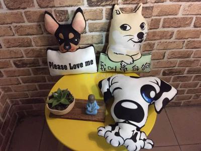 Single dog jingle dog print creative pillow plush toys