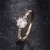 AliExpress Wish Hot Zircon Ring Couple Matching Zircon-Inlay Overgilded Copper Ring