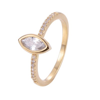 South Korea Classic Simple Diamond Zircon Ring Gold-Plated Ring Foreign Trade Supply