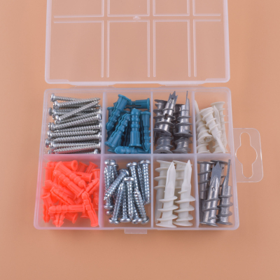 8 g pp box 108pc zinc alloy rapid gecko colored plastic expansion tube with screws.