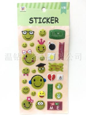 Cartoon sticker gold powder bubble stickers children stickers new sticker manufacturer direct sales.