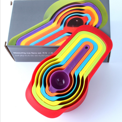 Food Grade DIY Color Plastic Measuring Spoon with Scale 6-Piece Set Measuring Spoon