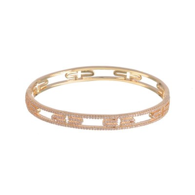 Factory Direct Sales of the New Hollow Jeweled Bangle Elegant Model Beautiful Ornament Foreign Trade Supply