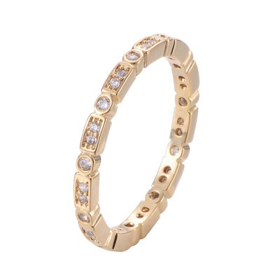 Wish Explosion Factory Direct Sales Zircon Ring Simple Element Gold-Plated Ring Factory Direct Sales