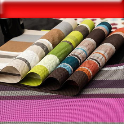 Color striped PVC dinner cushion, Japanese European style insulation MATS, gaskets, eco-friendly and easy to clean.