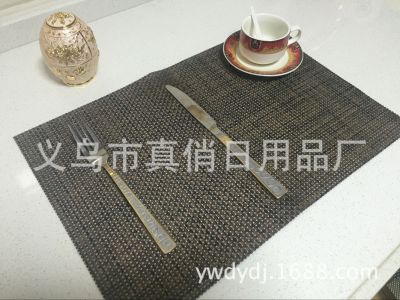 Environmental-friendly boutique thickened 4*4 woven PVC tesla food mat japanese-style heat-table mat tray bowl mat