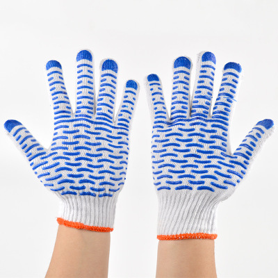 Cotton gloves, gloves, rubber gloves, anti-slip point, plastic gloves, anti-wear yarn, gloves.