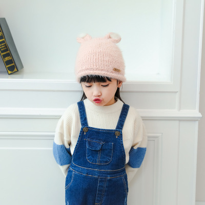 2018 Korea wool felt baby hat autumn and winter new knitting hat children hat wool hat wholesale