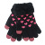 Female with Hearts Jacquard Plush Mouth Touchpad Sensible Gloves Wholesale Wool Keep Warm Touch Screen Gloves Factory Wholesale