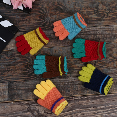 2018 Children's Bags Refers to Warm Gloves Autumn and Winter New Cashmere Knitted Baby Gloves Factory Wholesale