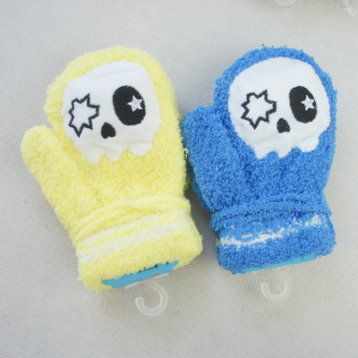 New Style Knitted Gloves Wholesale Japanese and Korean Cartoon Cute Half Velvet Gloves Children's Gloves Wholesale