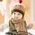 Korean version of the new baby cap set head ear cap men and women knitted wool scarf cap set