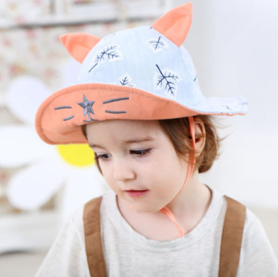 Autumn 2018 new children's basin hat creative children's hat cartoon tide fisherman hat baby sun hat wholesale
