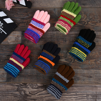 Winter 2018 new children's gloves wholesale manufacturers of cashmere knitted baby matching gloves