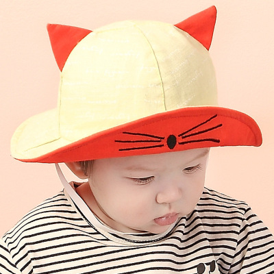 Korean cat basin hat creative children hat cartoon tide fisherman hat baby sunshade hat manufacturers wholesale