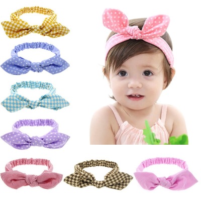 European and American baby rabbit ears hair band printed some Korean version of the girl headwear baby headwear wholesale
