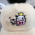 Korean Style Children Berber Fleece Embroidered Cow Crown Curved Brim Baseball Cap Fashion Fashion Warm Keeping Hat All-Matching Hat