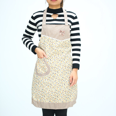  New Kitchen Apron Waterproof Sleeveless Apron Sling Apron Small Floral Non-Woven Apron Factory Wholesale