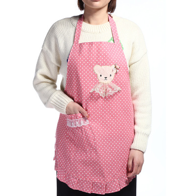 Canvas plus PVC Double-Layer Bear Apron with Pocket Magic Waterproof Antifouling Kitchen Apron Stall Supply Wholesale