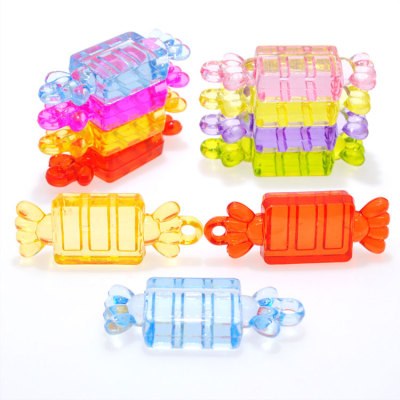 Large Children's Acrylic Beaded Transparent Large Candy Handmade Necklace Pendant Handbag Pendant Toy