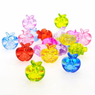 Transparent Acrylic Imitation Crystal Back Hole Apple Pendant Boys and Girls Children DIY Beaded Gem Toy Pendant