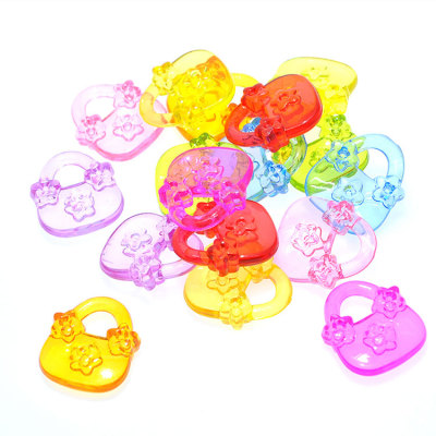 Colorful Transparent Acrylic Bag Shape Baby Pendant Children's DIY Beaded Toy Material Pendant Small Jewelry