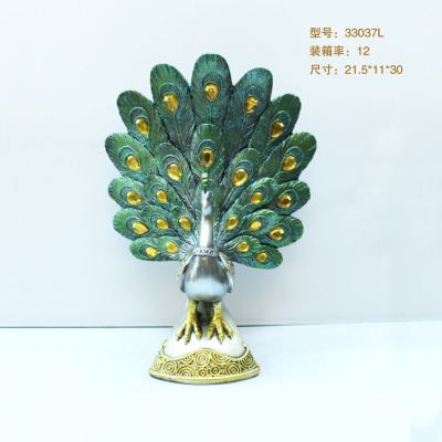 Creative Resin Southeast Asian Style Peacock Open Screen Decoration Modern Soft Decoration Home Decoration Technology Gift Decoration