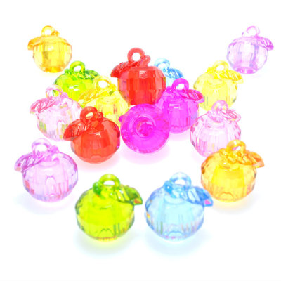 Acrylic Imitation Crystal Hanging Hole Apple Pendant Young Children Creative String Beads Necklace Jewelry Gem Toy