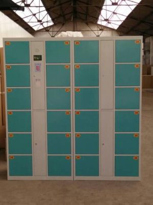 Wholesale supermarket storage container electronic package cabinet bar code storage cabinet smart locker 24 doors.