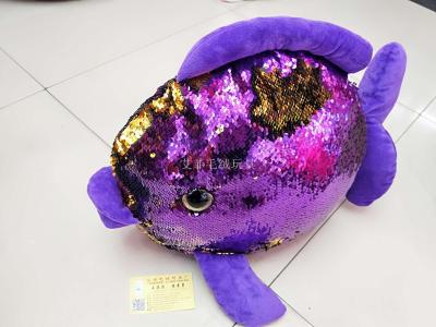 Novelty toys creative sequins fish and animal pillow plush toys