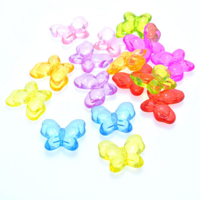 Children's Acrylic Crystal-like Colorful Big Bowknot DIY Beaded Play House Toys Keychain Small Pendant