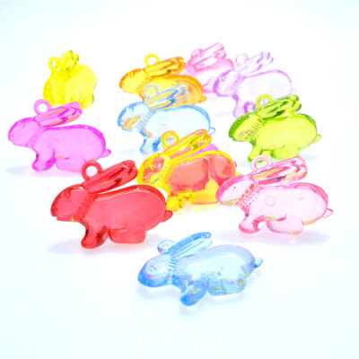 Colorful Acrylic Beads Chang'e Jade Hare Pendant Girl Children DIY Beaded Toy Material Pendants
