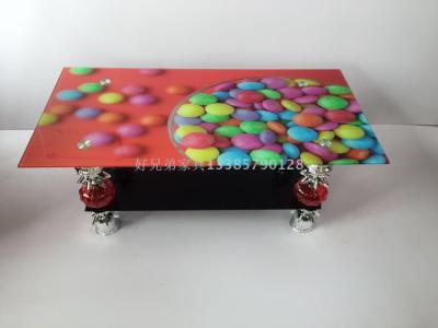 Glass Coffee Table, Plastic Feet, Various Styles and Patterns, Customized