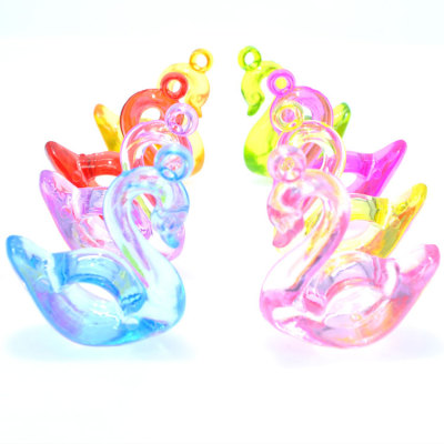 The Children acrylic beads crystal swan pendant girl Children DIY beads toys materials pendant small ornaments