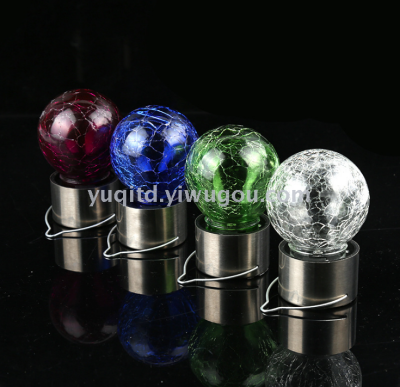 LED solar crack ball light outdoor decorative stainless steel small droplight