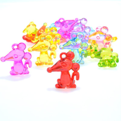 Colorful Transparent Color Children Cartoon Rats Reward Acrylic Beads Handmade DIY Necklace Bracelet String Beads Toy