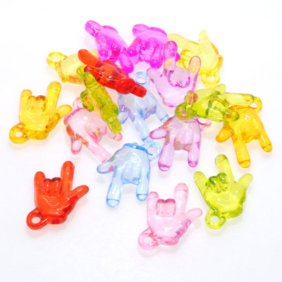 Seven colors transparent acrylic beads express palm girl children DIY beads toys materials pendant small ornaments