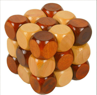 Children wood adult leisure unlock toys solid wood wooden classical large dragon tail rubik's cube toys
