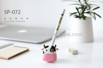 Silicone cartoon toothbrush holder with multi-purpose holder.