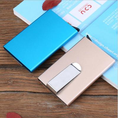 Anti-theft brushed aluminum card package automatic card box multi-functional magnetic card sleeve dollar clip X-6